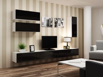 Cama VIGO 13 BI/CZ svetainės sekcija Spinta daiktams ir garso / vaizdo technikai laikyti
