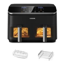 COSORI Dual Basket Chef Edition Karšto oro gruzdintuvė Juoda 6