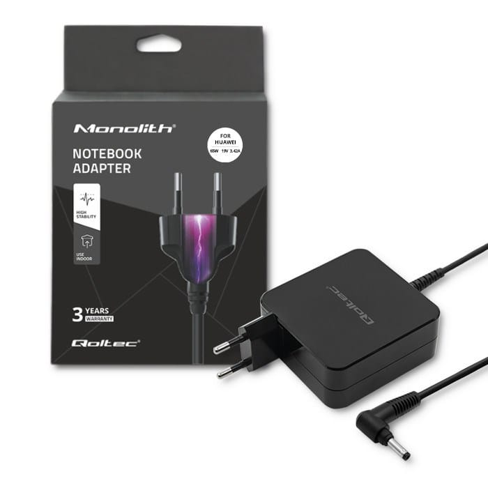 Qoltec 51751 Nešiojamojo kompiuterio maitinimo adapteris Huawei 65W | 19V | 3.42A | 4.0*1.7