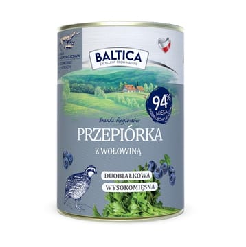 BALTICA Smaki regionów Quail with beef - drėgnas ėdalas šunims - 400g
