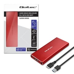 Qoltec 51831 Korpusas | M.2 SSD diskas | SATA | NGFF| USB 3.0 | Super greitis 5Gb/s | 2TB | Raudona 6