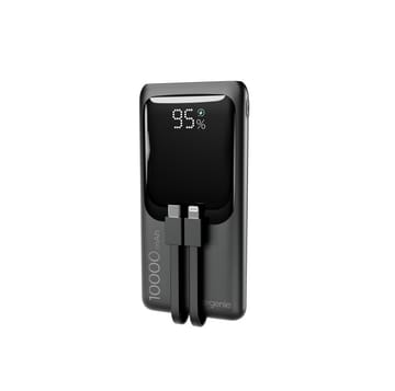 Gembird PB10-PD20-LCD-01 Greito įkrovimo išorinė baterija su integruotais laidais, 20 W, 10000 mAh, juoda