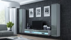 Cama VIGO NEW4 BI/SZ svetainės sekcija Spinta daiktams ir garso / vaizdo technikai laikyti