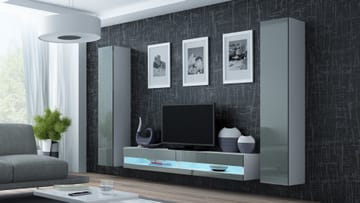 Cama VIGO NEW4 BI/SZ svetainės sekcija Spinta daiktams ir garso / vaizdo technikai laikyti