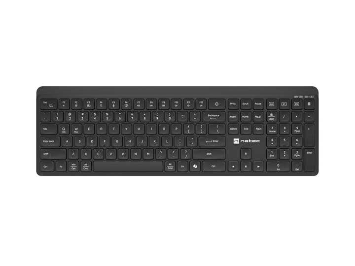 Belaidė klaviatūra Natec Tang US BT + 2.4 GHz tyli plona juoda