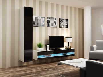 Cama VIGO NEW9 BI/CZ svetainės sekcija Spinta daiktams ir garso / vaizdo technikai laikyti