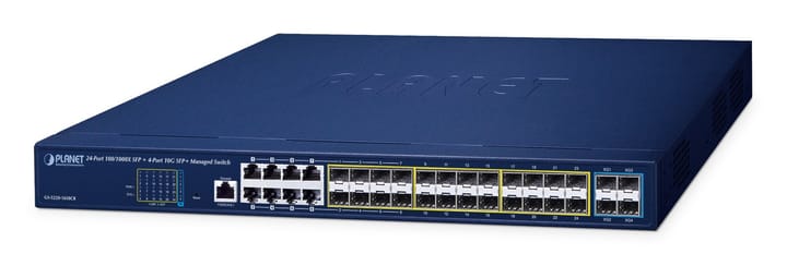 PLANET GS-5220-16S8CR tinklo komutatorius Valdomas L2+ Gigabit Ethernet (10/100/1000) 1U Mėlyna