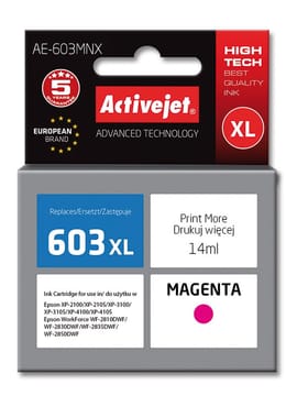 Activejet AE-603MNX rašalas (pakaitinis Epson 603XL T03A34; Supreme; 14 ml; raudonos spalvos)