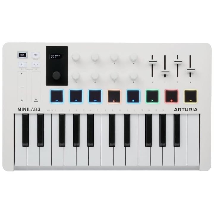 Arturia Minilab 3 MIDI klaviatūra 25 raktai USB Balta