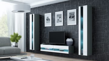 Cama VIGO NEW12SZ/BI svetainės sekcija Spinta daiktams ir garso / vaizdo technikai laikyti