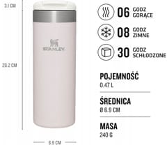 Stanley AEROLIGHT termo puodelis, 0,47 l – ROSE QUARTZ METALLIC 3