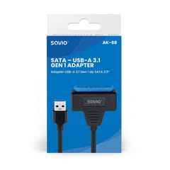 SAVIO AK-68 adapteris USB-A 3.1 Gen 1 (M) - SATA (F), skirtas 2,5 colio diskams 3