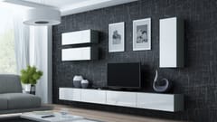Cama VIGO 13 SZ/BI svetainės sekcija Spinta daiktams ir garso / vaizdo technikai laikyti