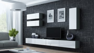 Cama VIGO 13 SZ/BI svetainės sekcija Spinta daiktams ir garso / vaizdo technikai laikyti