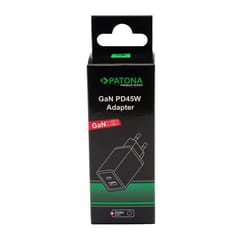 PATONA Premium Įkroviklis GaN PD45W 1xUSB-C 1xUSB-A PD3.0 QC3.0 Juodas 6