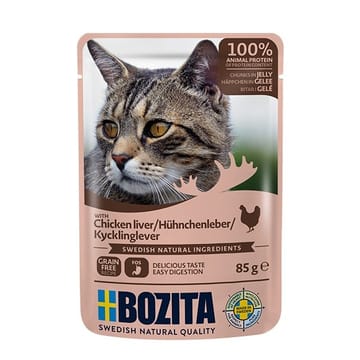 BOZITA Chicken liver Chunks in jelly - šlapias kačių maistas - 85g