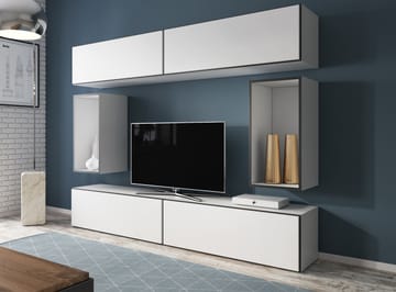 Cama ROCO1 BI/CZ/BI svetainės sekcija Spinta daiktams ir garso / vaizdo technikai laikyti