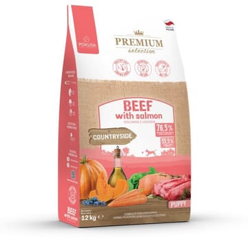 POKUSA Premium Selection Puppy Beef with salmon - sausas maistas šunims - 12kg