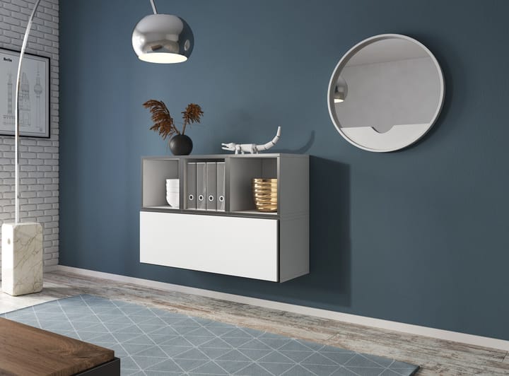 Cama ROCO12 BI/CZ/BI svetainės sekcija Spinta daiktams ir garso / vaizdo technikai laikyti