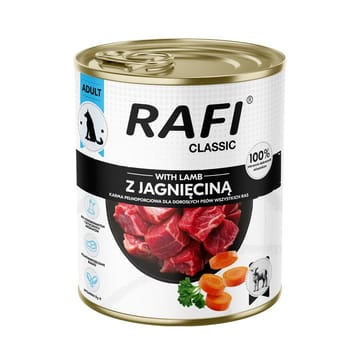 RAFI Classic with lamb - drėgnas ėdalas šunims - 800g