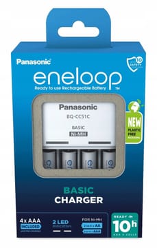 Baterijų įkroviklis PANASONIC Eneloop Basic BQ-CC51 + 4x AAA 800 mAh (K-KJ51MCD04E)