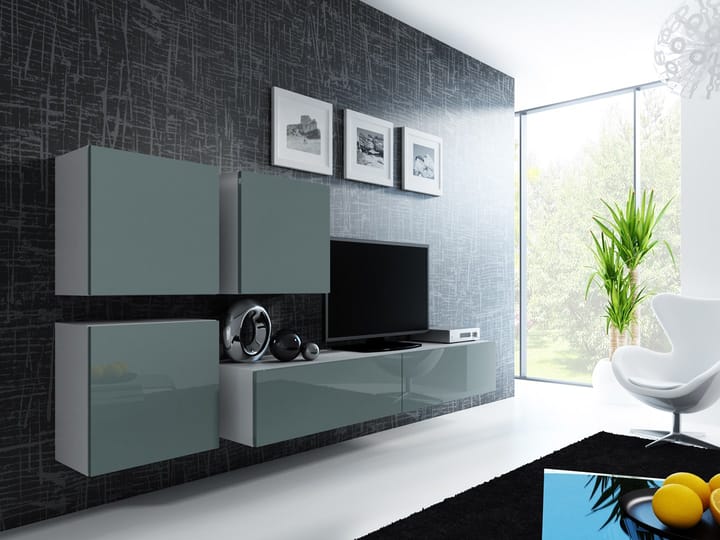 Cama VIGO 23 BI/SZ svetainės sekcija Spinta daiktams ir garso / vaizdo technikai laikyti