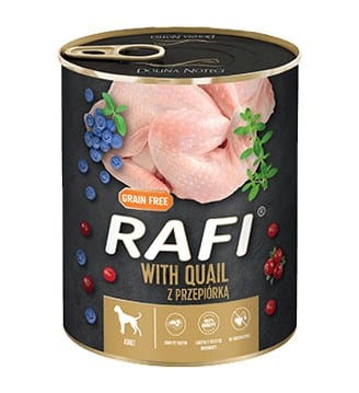 DOLINA NOTECI Rafi with quail - drėgnas ėdalas šunims - 800g