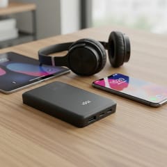Išorinė baterija 10 000 mAh, 1× USB, 2× USB-C, 20 W, QC4+, LCD ekranas, juoda 6