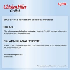 INABA Grilled Chicken Fillet in chicken flavored broth - skanėstas katėms - 25 g 7