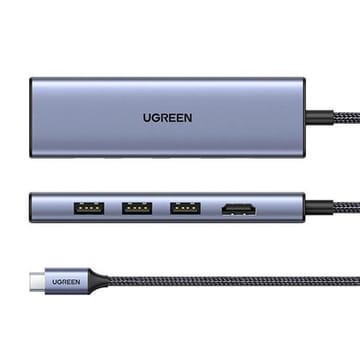 Ugreen 20956A sąsajos šakotuvas C tipo USB 5000 Mbit/s Sidabras