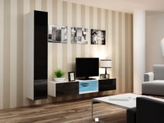 Cama VIGO 21 BI/CZ svetainės sekcija Spinta daiktams ir garso / vaizdo technikai laikyti
