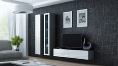 Cama VIGO 10 SZ/BI svetainės sekcija Spinta daiktams ir garso / vaizdo technikai laikyti