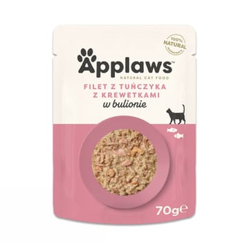 APPLAWS Tuna Fillet with prawn in broth - šlapias kačių maistas - 70g