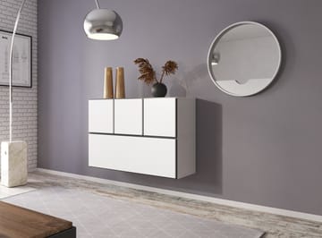 Cama ROCO13 BI/CZ/BI svetainės sekcija Spinta daiktams ir garso / vaizdo technikai laikyti