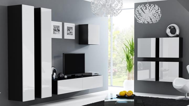 Cama VIGO 24 CZ/BI svetainės sekcija Spinta daiktams ir garso / vaizdo technikai laikyti