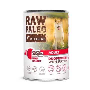 VETEXPERT Raw Paleo Duoprotein Beef & Rabbit Adult - drėgnas ėdalas šunims - 400g