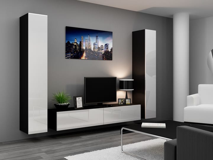 Cama VIGO 4 CZ/BI svetainės sekcija Spinta daiktams ir garso / vaizdo technikai laikyti