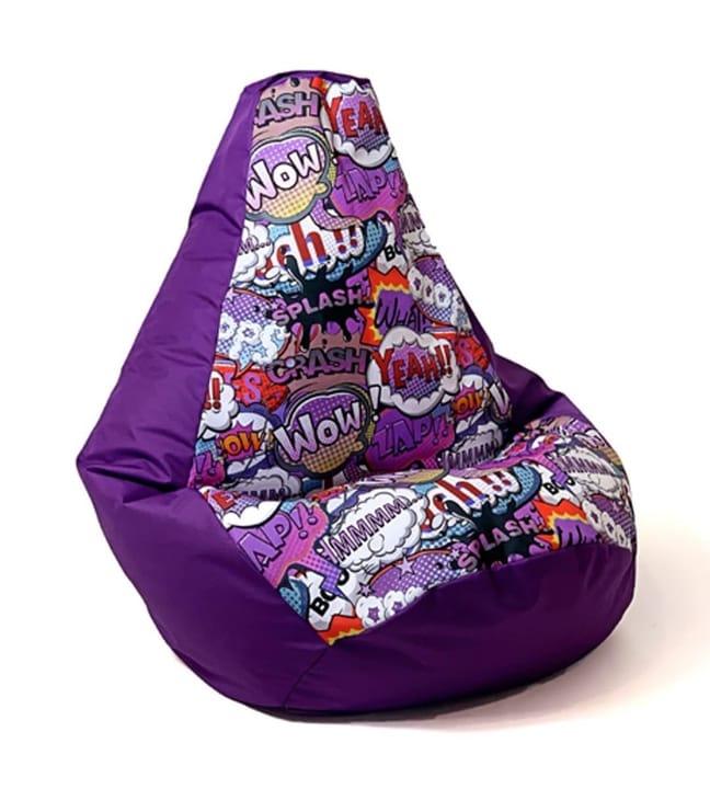Sako krepšys puffe Pear print purple-WOW XXL 140 x 100 cm