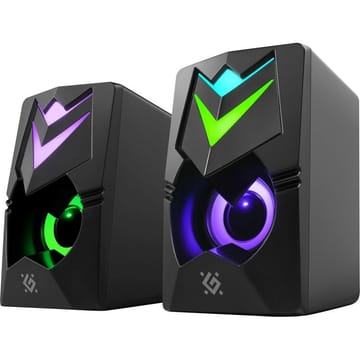 DEFENDER J4 2.0 6W LED USB kompiuterio garsiakalbiai, juodi