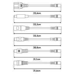 „Maclean Energy“ universalus įkroviklis / maitinimo adapteris paspirtukams, 54,6 V DC, 2 A, maks. 110 W, 6 jungtys, MCE665 3