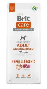 BRIT Care Hypoallergenic Adult Medium Breed Lamb - sausas maistas šunims - 12 kg
