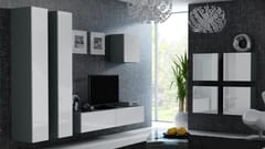 Cama VIGO 24 SZ/BI svetainės sekcija Spinta daiktams ir garso / vaizdo technikai laikyti