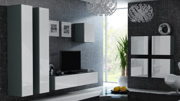 Cama VIGO 24 SZ/BI svetainės sekcija Spinta daiktams ir garso / vaizdo technikai laikyti