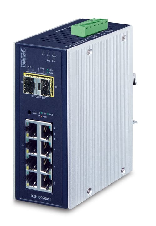 PLANET IGS-10020MT tinklo komutatorius Valdomas L2+ Gigabit Ethernet (10/100/1000) Juoda