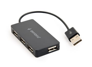 Gembird UHB-U2P4-04 sąsajos šakotuvas USB 2.0 480 Mbit/s Juoda