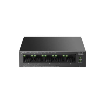 TP-Link LiteWave LS105GP tinklo komutatorius Ne-valdomas Gigabit Ethernet (10/100/1000) Maitinimas per Eternetą (PoE) Juoda