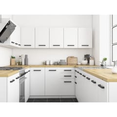 Topeshop KUCHNIA SET 200 BALTA virtuvės ir valgomojo baldų komplektas 7