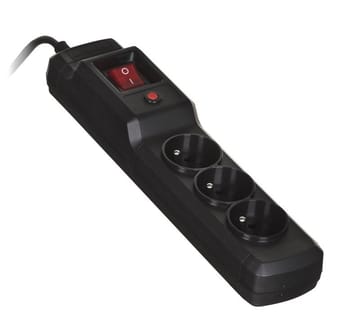 Activejet COMBO 3GN 1,5m elektros tinklo ilgintuvas 3 AC išvestis(ys / čių) Vidaus Juoda