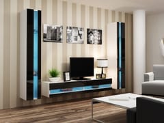 Cama VIGO NEW3 BI/CZ svetainės sekcija Spinta daiktams ir garso / vaizdo technikai laikyti
