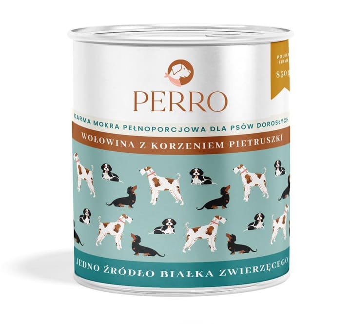 PERRO Beef with parsley root - šlapias maistas šunims - 850g